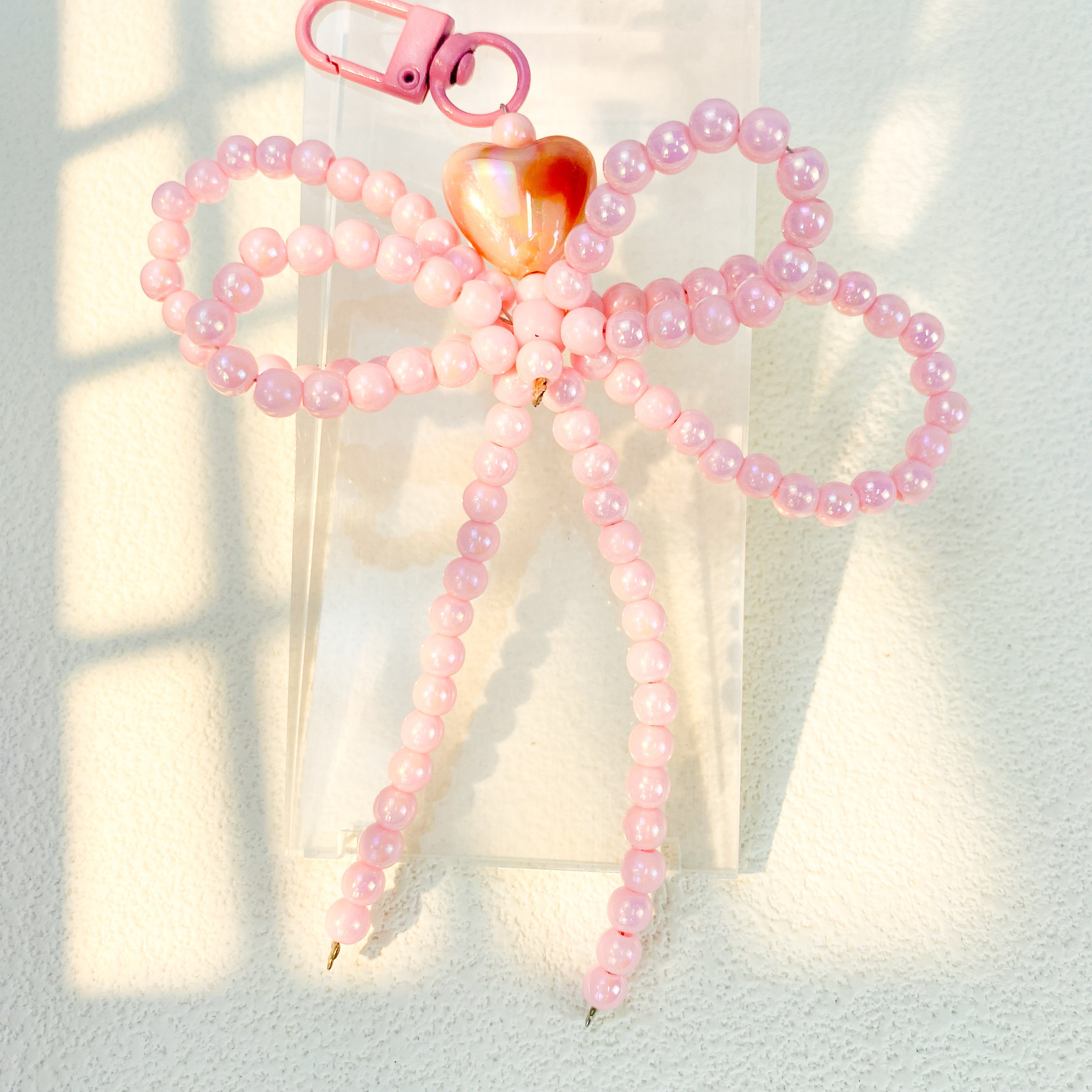 Fashion Hot-Selling Acrylic Beads Butterfly Heart Phone Chain Multi-Color Universal Mobile Phone Strap Bag Decoration Key Chain