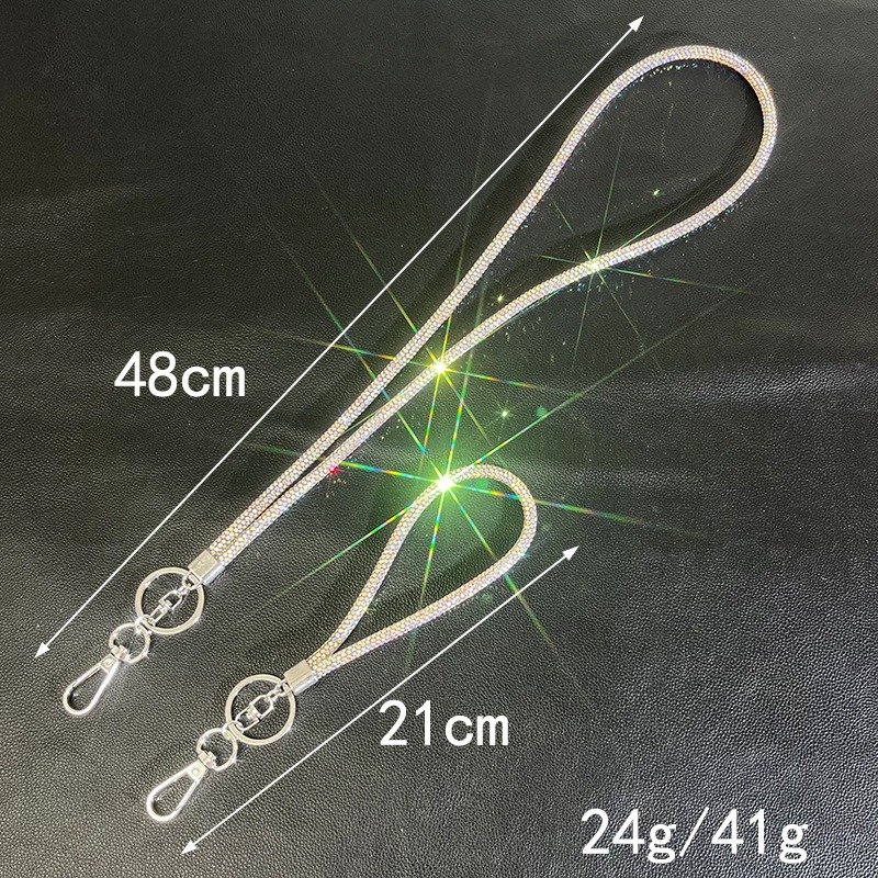 6mm Shiny Luxury Rhinestone Phone Strap Diamond Inlaid Phone Necklace Versatile Diamond Key Chain Phone Bracelet Wrist Strap
