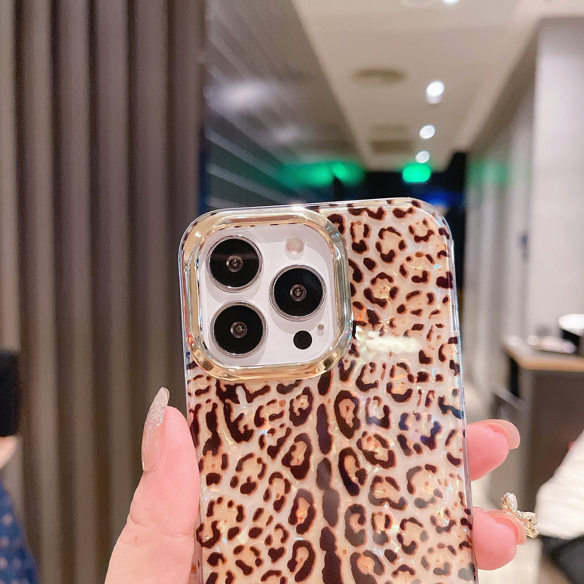 New Double sided IMD plating color shell print leopard print fish scale Phone Case For iPhone 15 14 Pro Max 13 12 Pro 11 Xsmax