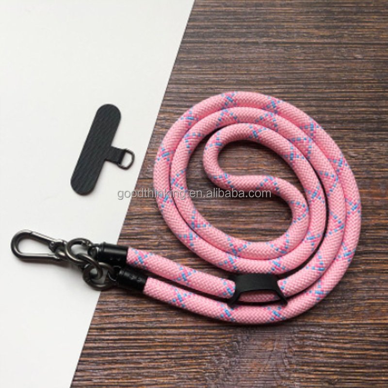 Cellphone lanyard bracelet neck hanging anti lost polyester fashion design 120CM cross body ropes for mobile phone strap