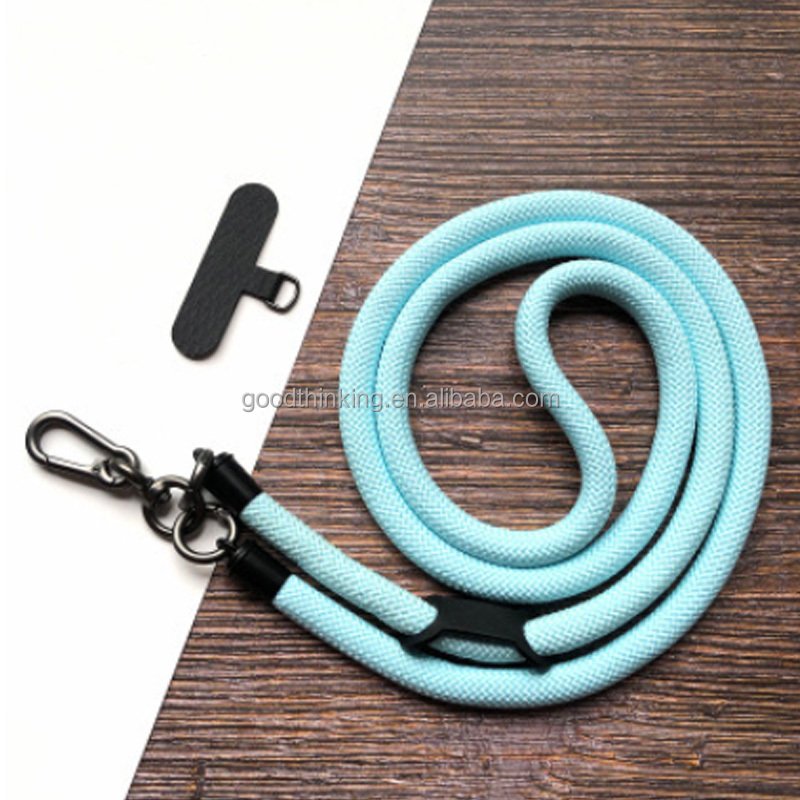 Cellphone lanyard bracelet neck hanging anti lost polyester fashion design 120CM cross body ropes for mobile phone strap