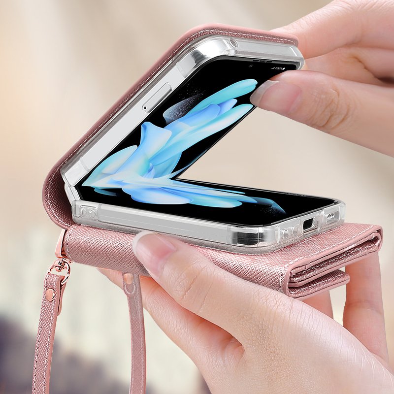 VIETAO Fashion Design Leather Wallet Mobile Phone Case Girls Pu Leather Wallet Luxury for Galaxy Flip 6 5 4 for Samsung in Stock