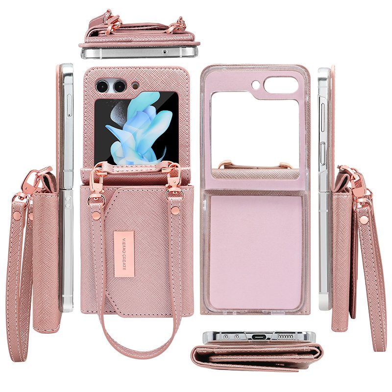 VIETAO Fashion Design Leather Wallet Mobile Phone Case Girls Pu Leather Wallet Luxury for Galaxy Flip 6 5 4 for Samsung in Stock