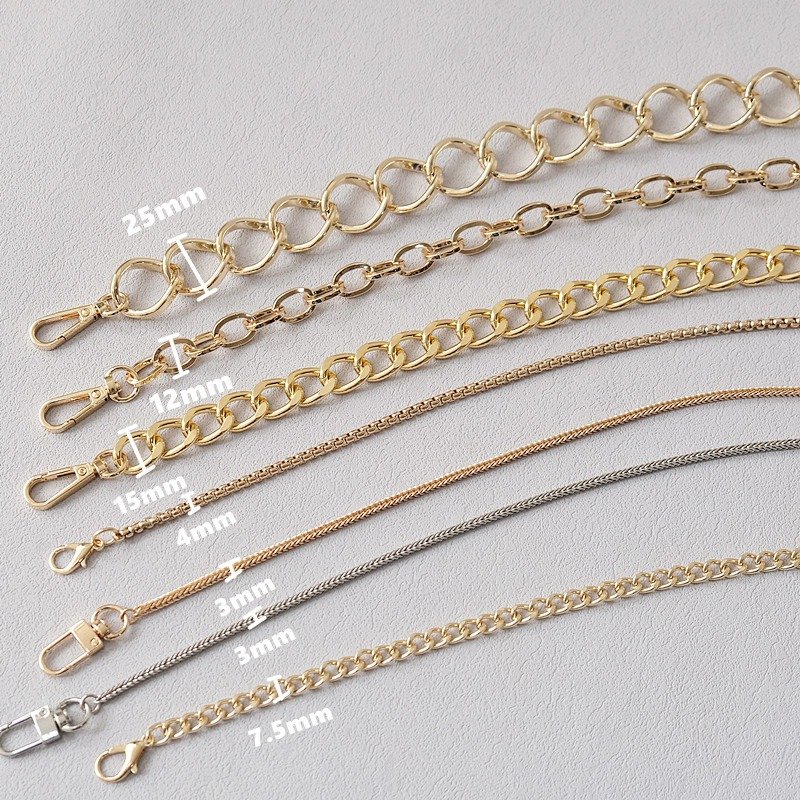 New Gold Silver Metallic Phone Crossbody Necklace 120cm Versatile Bag Chain Handheld Shoulder Chain Mobile Phone Chain Strap