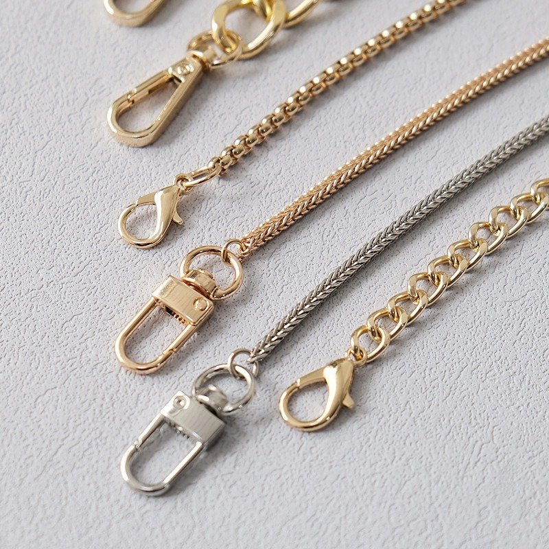 New Gold Silver Metallic Phone Crossbody Necklace 120cm Versatile Bag Chain Handheld Shoulder Chain Mobile Phone Chain Strap
