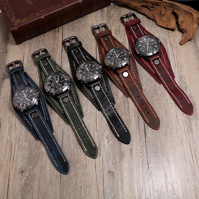 Fashion Vintage Men Watch Jewelry Leather Apple Band Watchbands Adjustable Viking Leather Bracelets Watch Men Accessories
