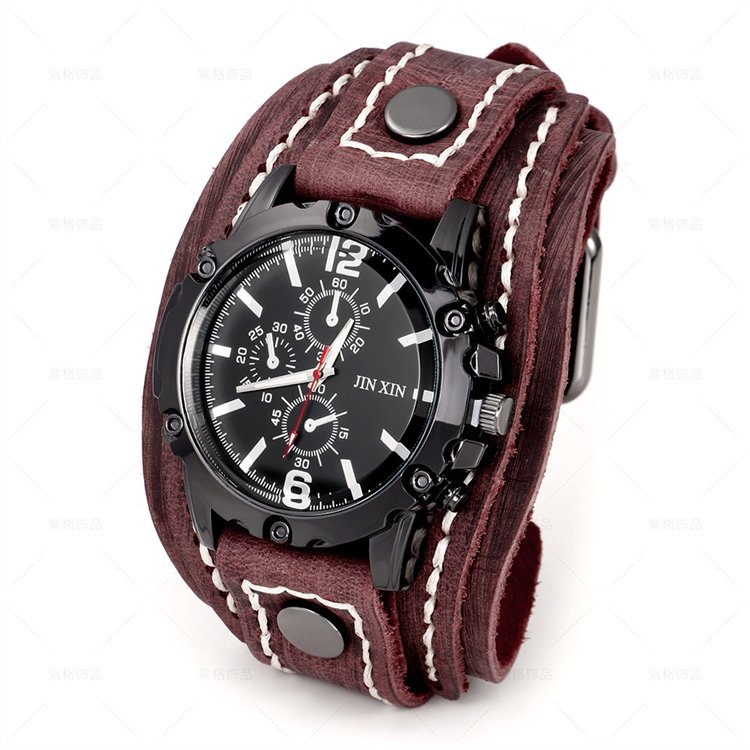 Fashion Vintage Men Watch Jewelry Leather Apple Band Watchbands Adjustable Viking Leather Bracelets Watch Men Accessories