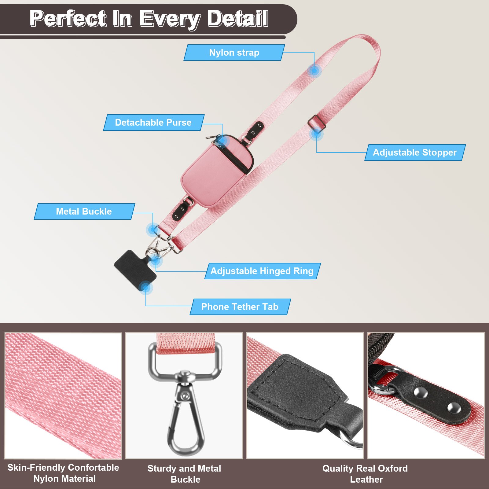 Clip And Go Strap For Phone With Wallet Detachable Wrist Strap Adjustable Phone Strap Crossbody With Wallet