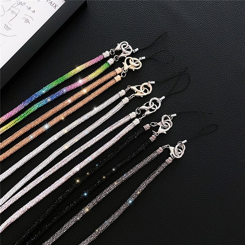 Fashionable Sparkling Diamond Inlaid Mobile Phone Diagonal Decorative Hanging Rope Makes Your Taste More Dazzling