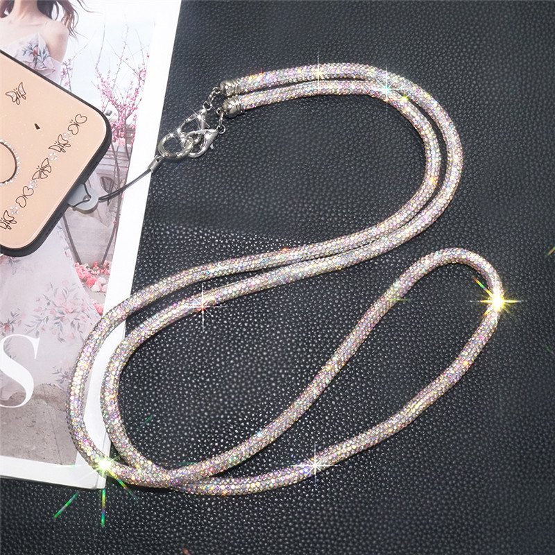 Fashionable Sparkling Diamond Inlaid Mobile Phone Diagonal Decorative Hanging Rope Makes Your Taste More Dazzling