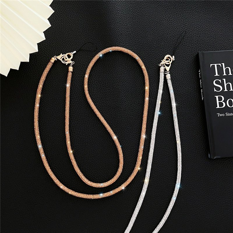 Fashionable Sparkling Diamond Inlaid Mobile Phone Diagonal Decorative Hanging Rope Makes Your Taste More Dazzling