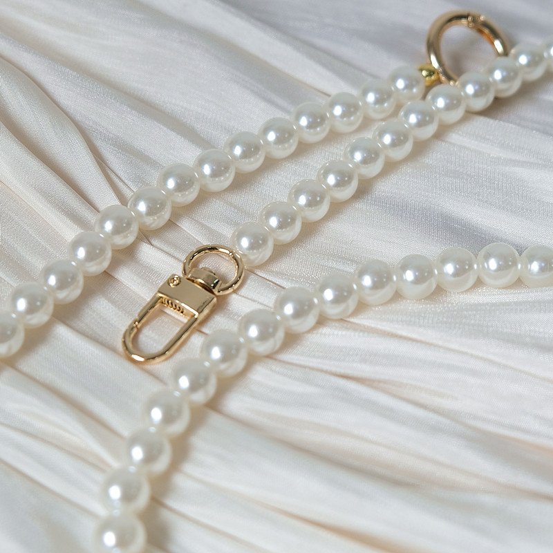 New white pearl mixed metal chain Europe and the United States removable women's bag chain acrylic chain