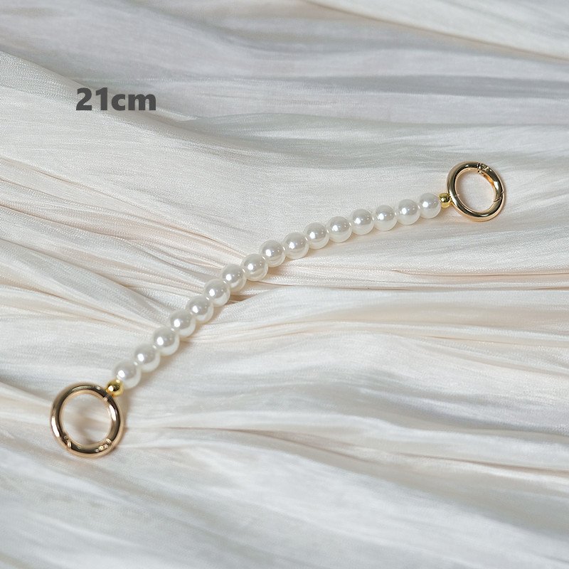 New white pearl mixed metal chain Europe and the United States removable women's bag chain acrylic chain