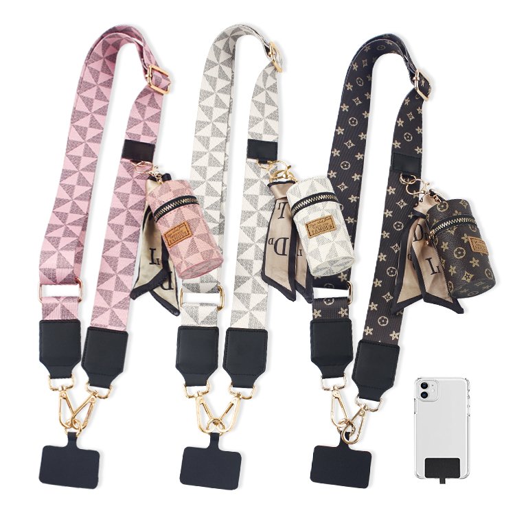 Wholesale Custom Polyester Crossbody Phone Lanyard with Zipper Wallet Durable Mobile Universal Cell Phone Purse Strap