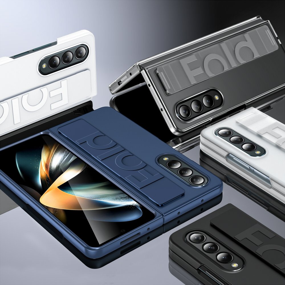 For Samsung Galaxy Z Fold 5 PC Case Matte Hard Back For Galaxy Z Fold 6 Wrist Strap Phone Case With Silicone Handheld Strap