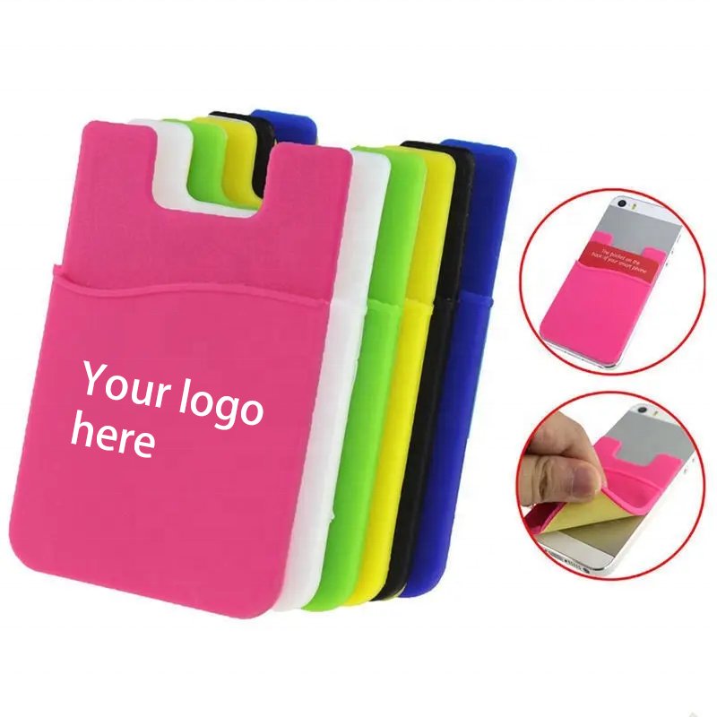Factory Customized LOGO Stretch Elastic Mobile Phone Sticker Credit Card Wallet Phone Holder