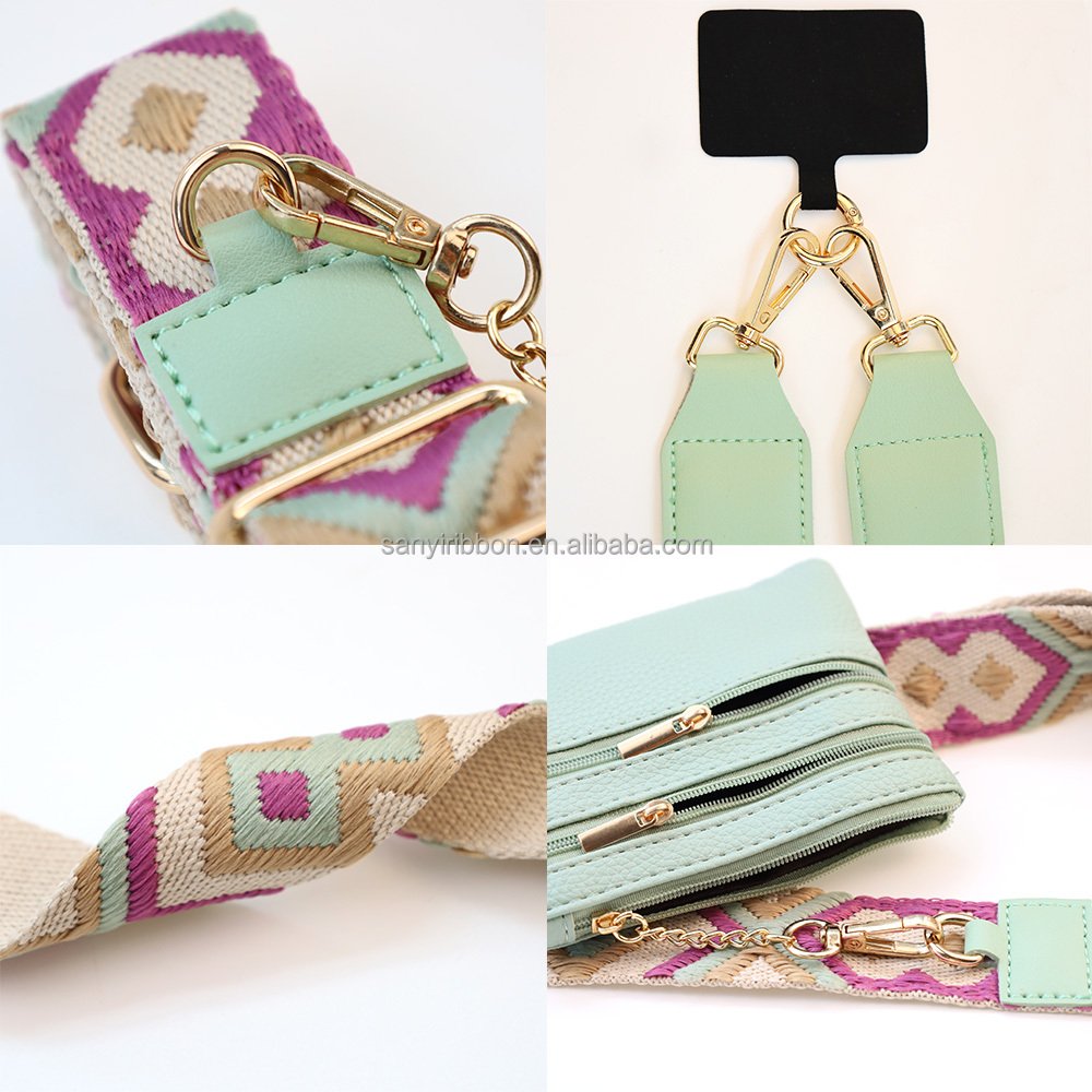 New phone strap portable phone case small zippered purse detachable crossbody strap for mobile phones