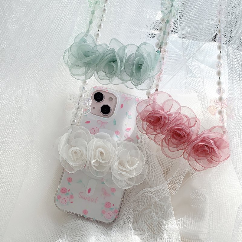 3D Flower phone case holder with Chain Accessories for Universal Phone Case Back Cover