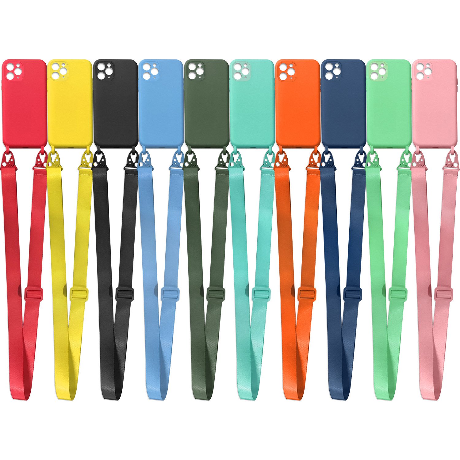 phone strap with patch in mix color order Adjustable fashion style crossbody polyester mobile phone lanyard strap