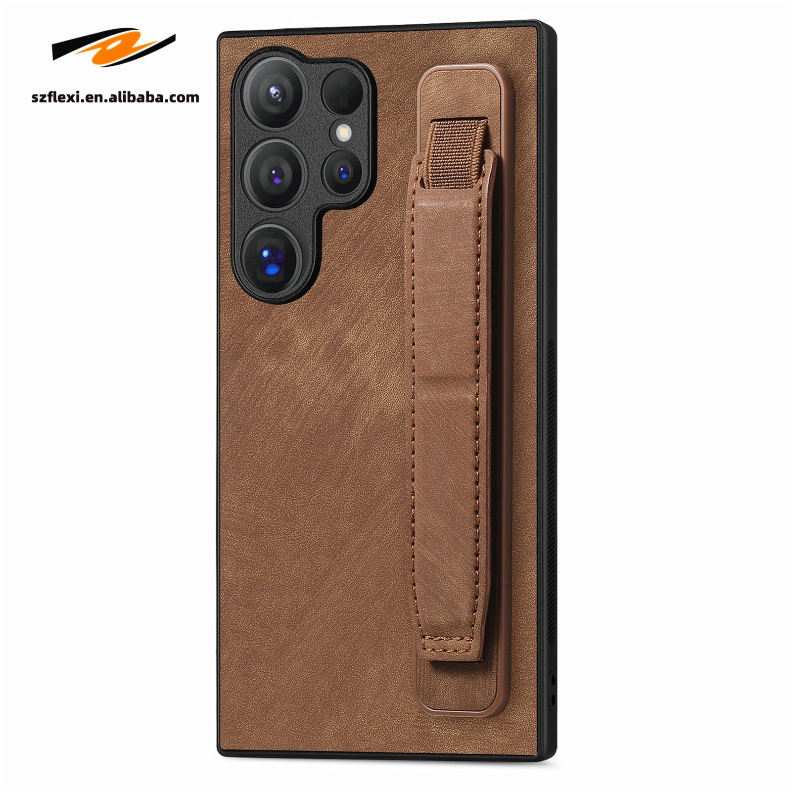 Holder Design Wrist Strap PU Leather Phone Case For Samsung Galaxy S24 Ultra S23 S22 S21 S20 FE Note 20 A12 51 Phone Cover