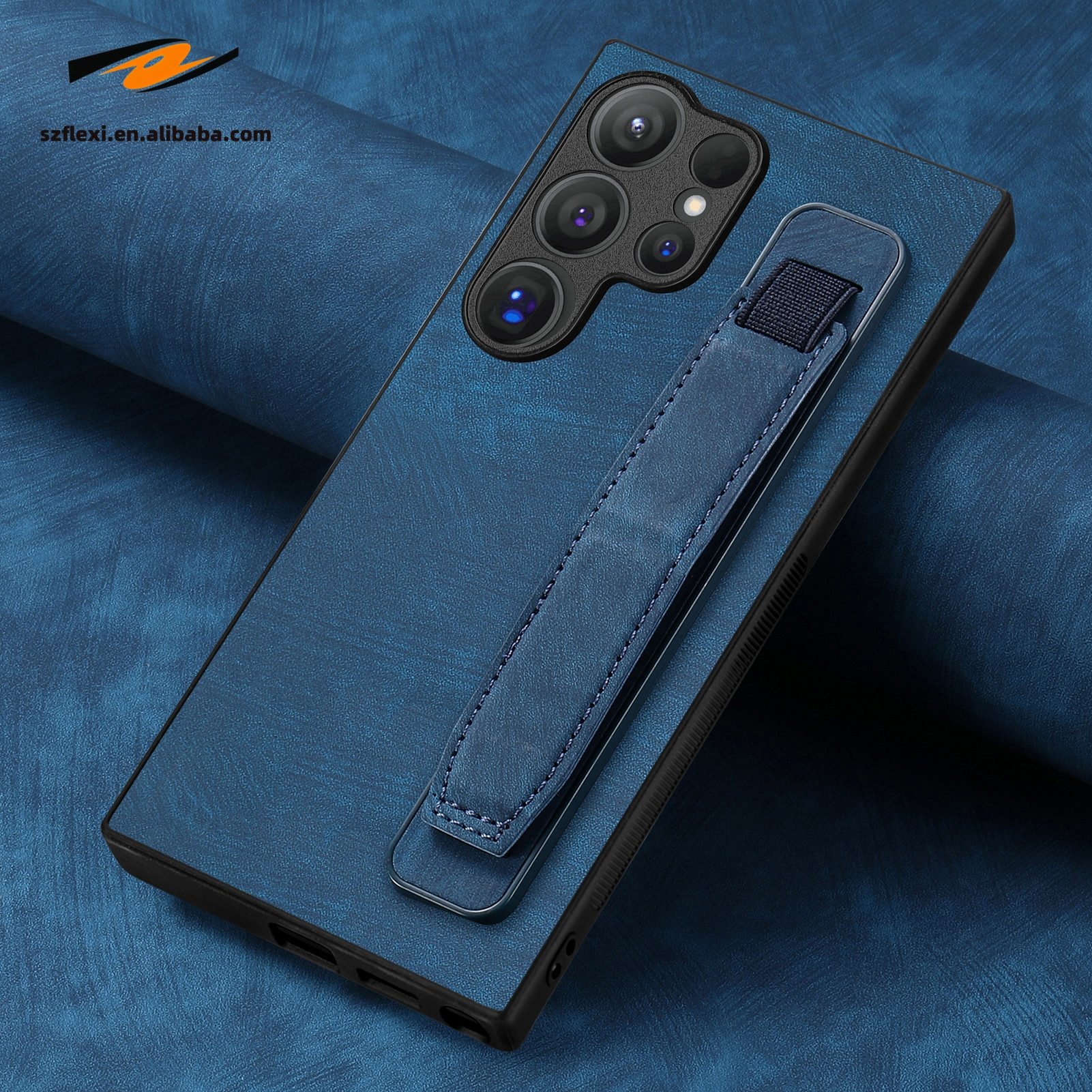 Holder Design Wrist Strap PU Leather Phone Case For Samsung Galaxy S24 Ultra S23 S22 S21 S20 FE Note 20 A12 51 Phone Cover