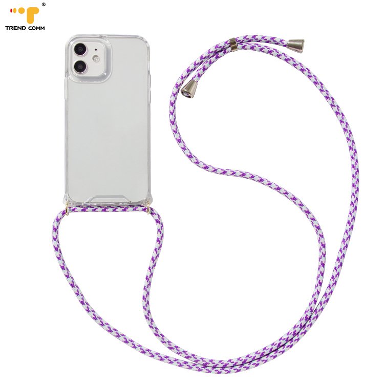 2024 For iPhone 11 12 13 14 15 Stock Wholesale Cellphone Strap Phone Holder Anti Fall Transparent Case With Camera Protection