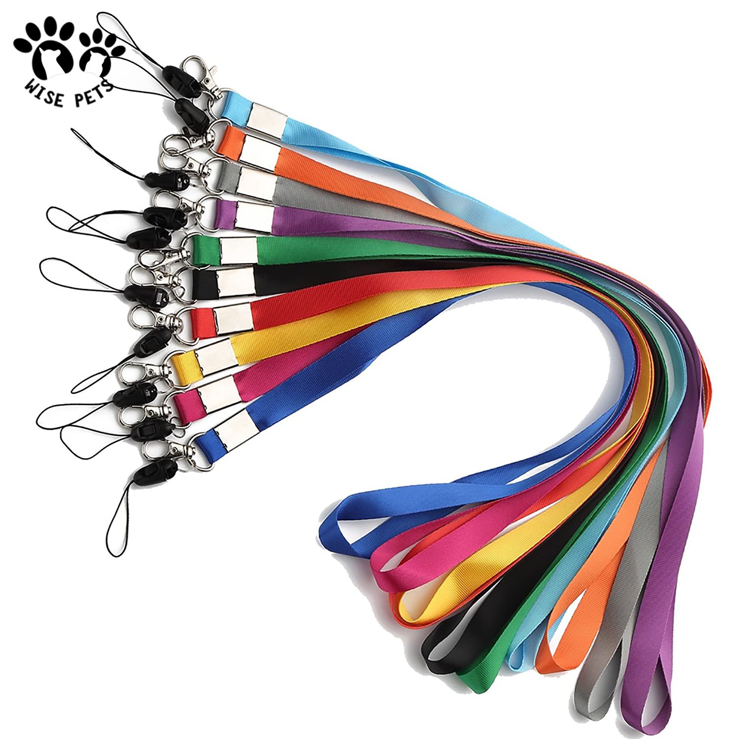 Wholesale Blank Neck Strap Nylon Roll Purple Black Red Blue White Brown Leopard Gold Macrame Grey Green Lanyard With Clip