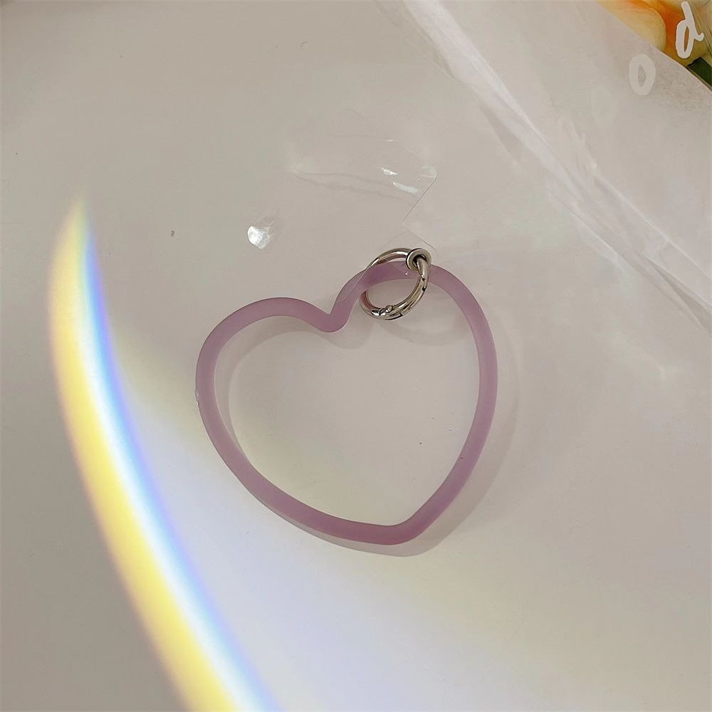 Universal Cute Heart Shape Mobile Phone Bracelet Keychain Soft Silicone Anti-Lost Rubber Cell Phone Bracelet