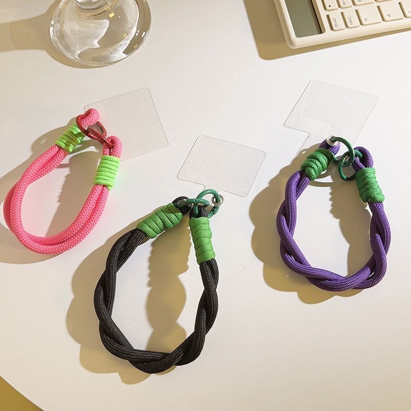 Mobile Phone Lanyard Hanging Decoration Can Be Carried Twist Rope Anti-loss Pendant Fashion Strong Wrist Short Straps
