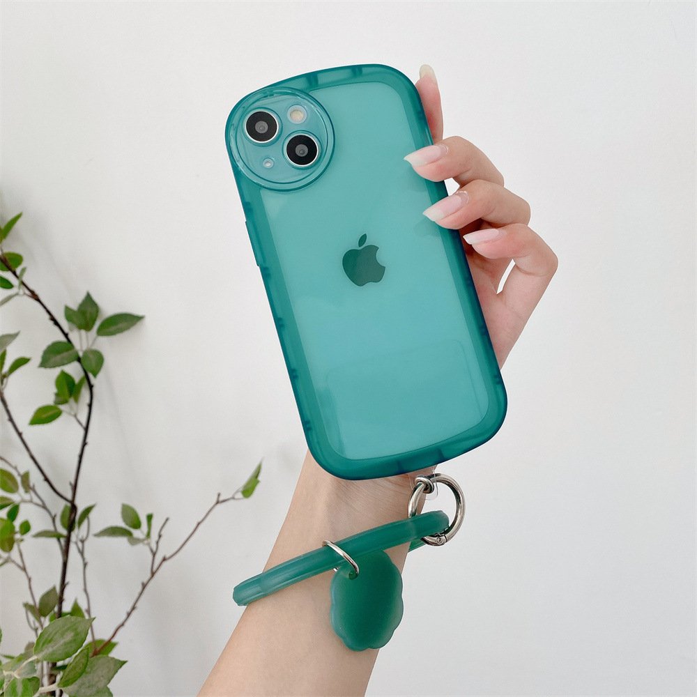 Candy Color Anti-lost Silicone Round Bracelet Mobile Phone Straps With Patch Detachable Card Insert Mobile Phone Accessories