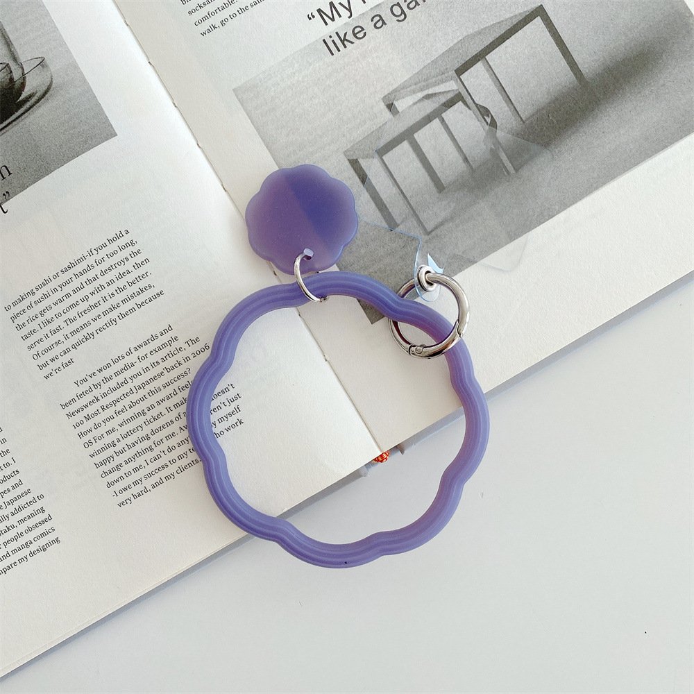 Candy Color Anti-lost Silicone Round Bracelet Mobile Phone Straps With Patch Detachable Card Insert Mobile Phone Accessories
