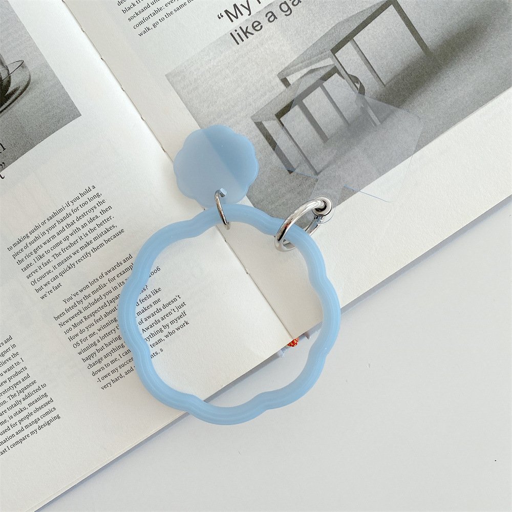 Candy Color Anti-lost Silicone Round Bracelet Mobile Phone Straps With Patch Detachable Card Insert Mobile Phone Accessories