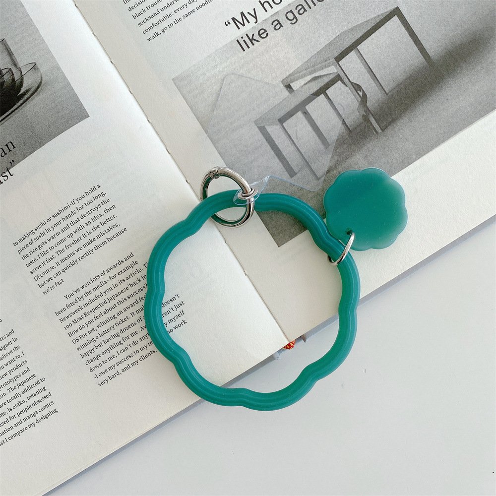 Candy Color Anti-lost Silicone Round Bracelet Mobile Phone Straps With Patch Detachable Card Insert Mobile Phone Accessories