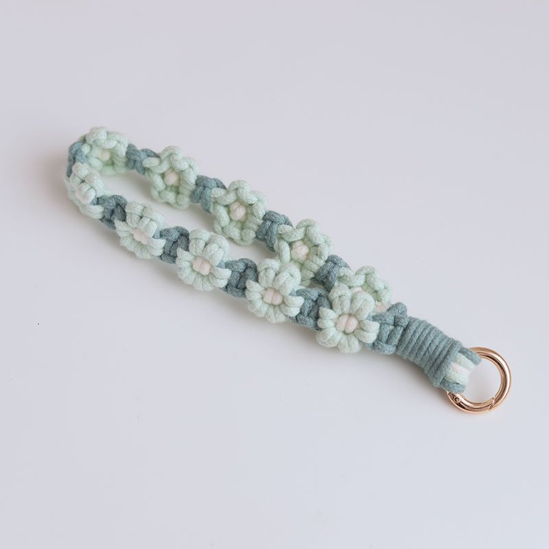 Key Chain Holder Flower Wrist Rope Cotton Wrist Flower Lanyard Universal For All Mobile Phone Case