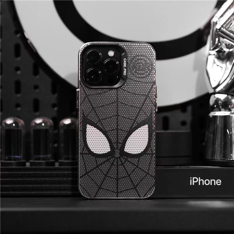 Spot Wholesale Luxury 13 Big Hole Anti-fall 14PRO Fantasy Storm Brand 12 11 Niche Spiderman for Iphone 15promax Phone Case PC