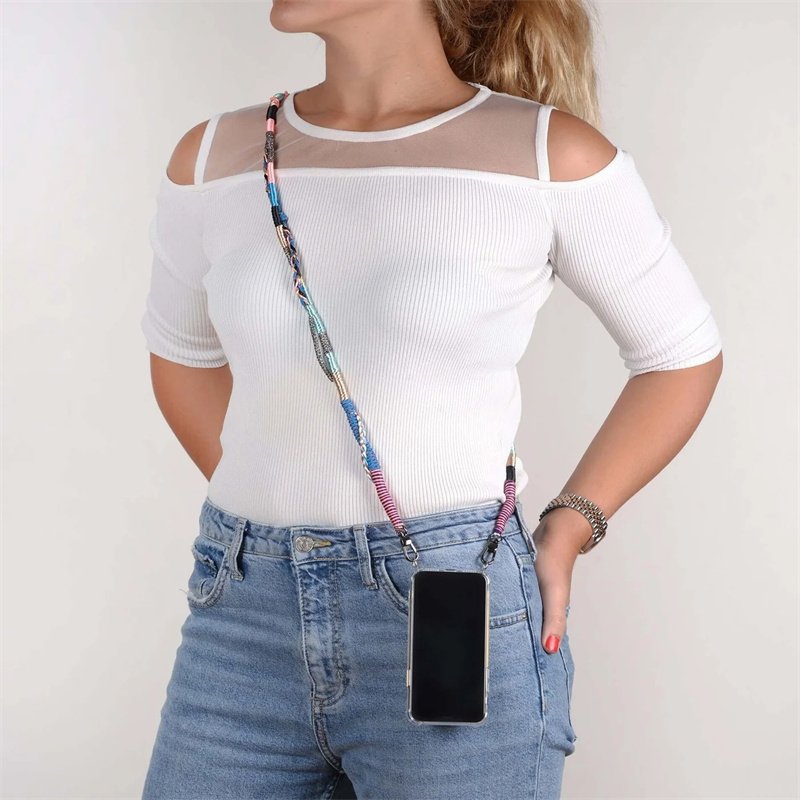 New Style Fashion Muti-Color Mobile Phone Long Strap Wholesale Mobile Phone Linked Cross Body Chains Key Chain