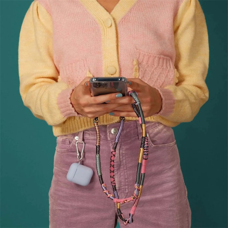New Style Fashion Muti-Color Mobile Phone Long Strap Wholesale Mobile Phone Linked Cross Body Chains Key Chain