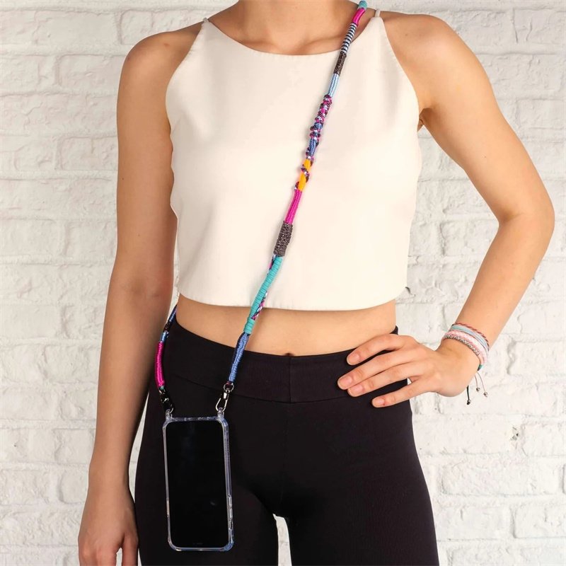 New Style Fashion Muti-Color Mobile Phone Long Strap Wholesale Mobile Phone Linked Cross Body Chains Key Chain
