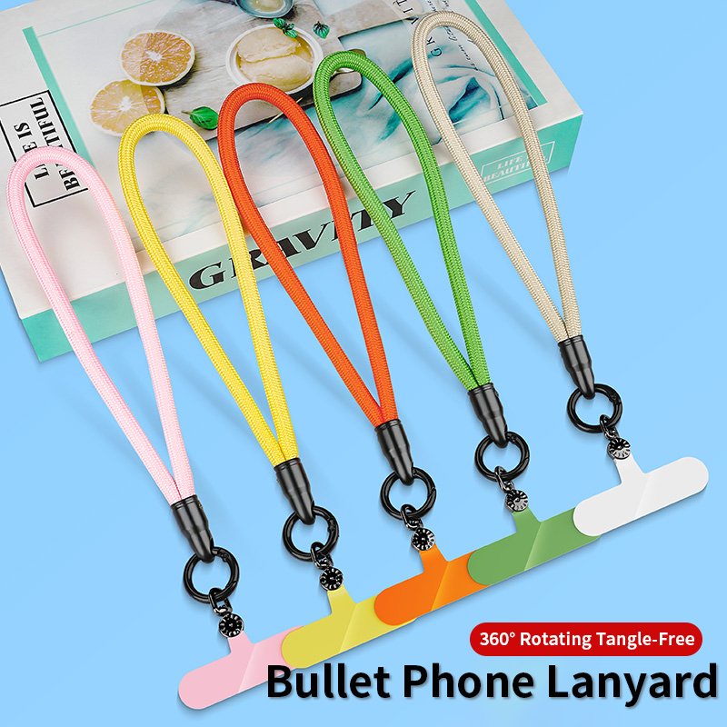 High Universal Cute Design Polyester Rope Wrist Strap Fashionable Short Mobile Phone Lanyard Keychain Tether Patch Cell Phones