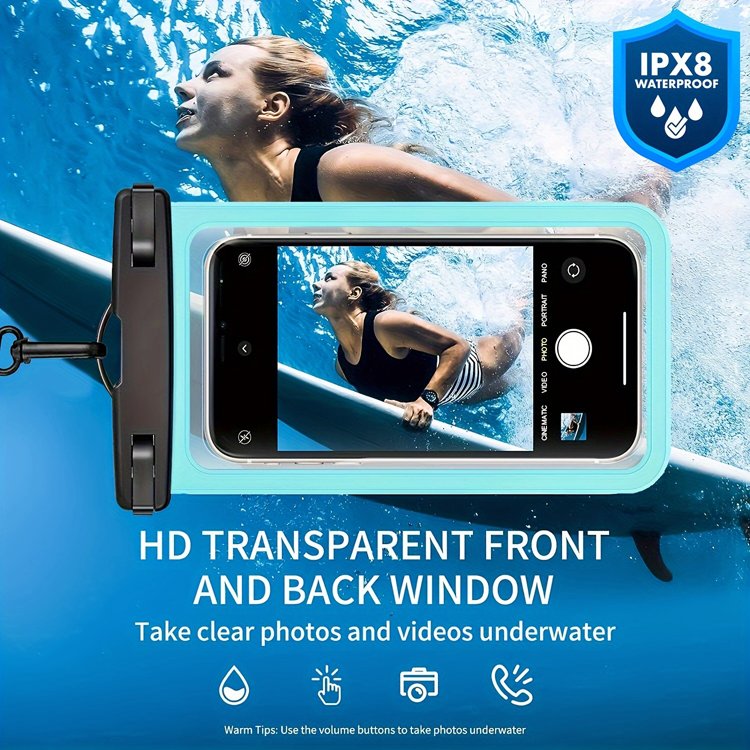 Premium Waterproof PVC Mobile Phone Bag Underwater IPX8 Phone Pouch Universal 7 Inch Waterproof Phone Bag