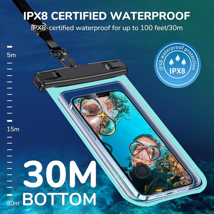 Premium Waterproof PVC Mobile Phone Bag Underwater IPX8 Phone Pouch Universal 7 Inch Waterproof Phone Bag