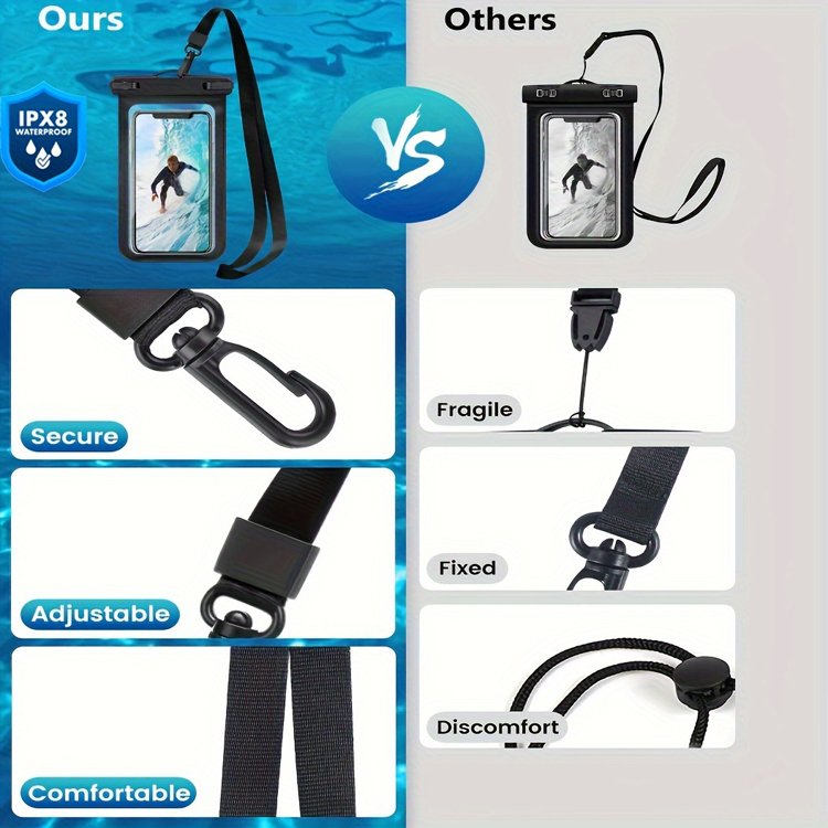 Premium Waterproof PVC Mobile Phone Bag Underwater IPX8 Phone Pouch Universal 7 Inch Waterproof Phone Bag