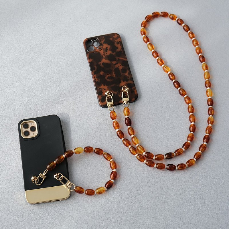 Acrylic Beaded Phone Necklace Chain Fashion Beaded Phone Strap Bag Shoulder Strap Beaded Strap Women 32cm 120cm Phone Chain