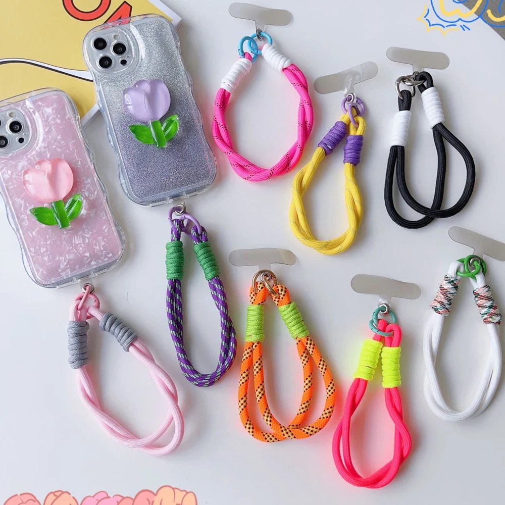 Wrist Strap Hand Lanyard Mobile Phone Cord Keychain Cell Phone Luxury Hanging Rope Short Braid