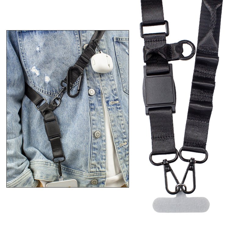 Universal Silicone Cell Phone Strap, Mobile Phone Finger Ring With Lanyard Neck Hanging Lanyard/
