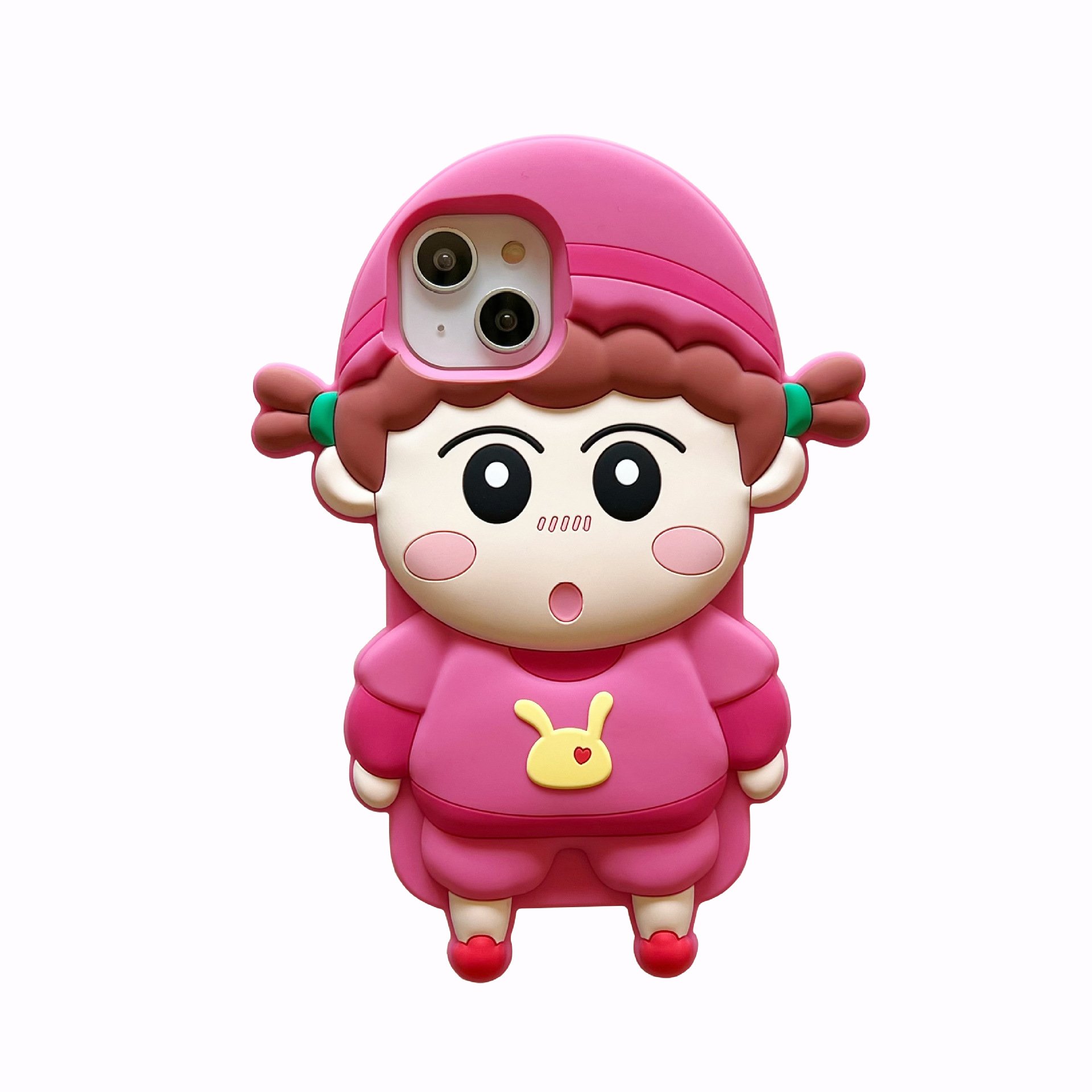 Lovely Braided Girl Cartoon Girl Phoncase for iPhone 12 13 14 pro promax silicone Phoncase anti-dropping Soft Cute Phone case
