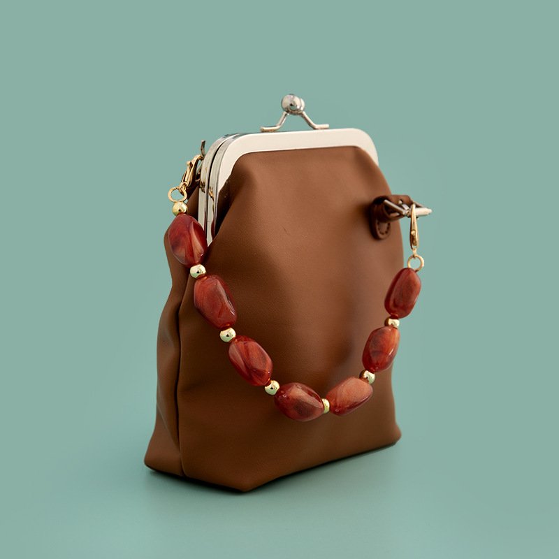 New Irregular Acrylic Metal Stone Beads Phone Wrist Wraps Chain Charms Strap Lanyard for women Wallet Handbag Phone Case straps