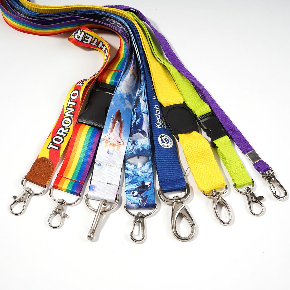 Cotton Material Phone Lanyard Promotion Sublimation Stitch Neck Key Holder Mobile Strap With Patch