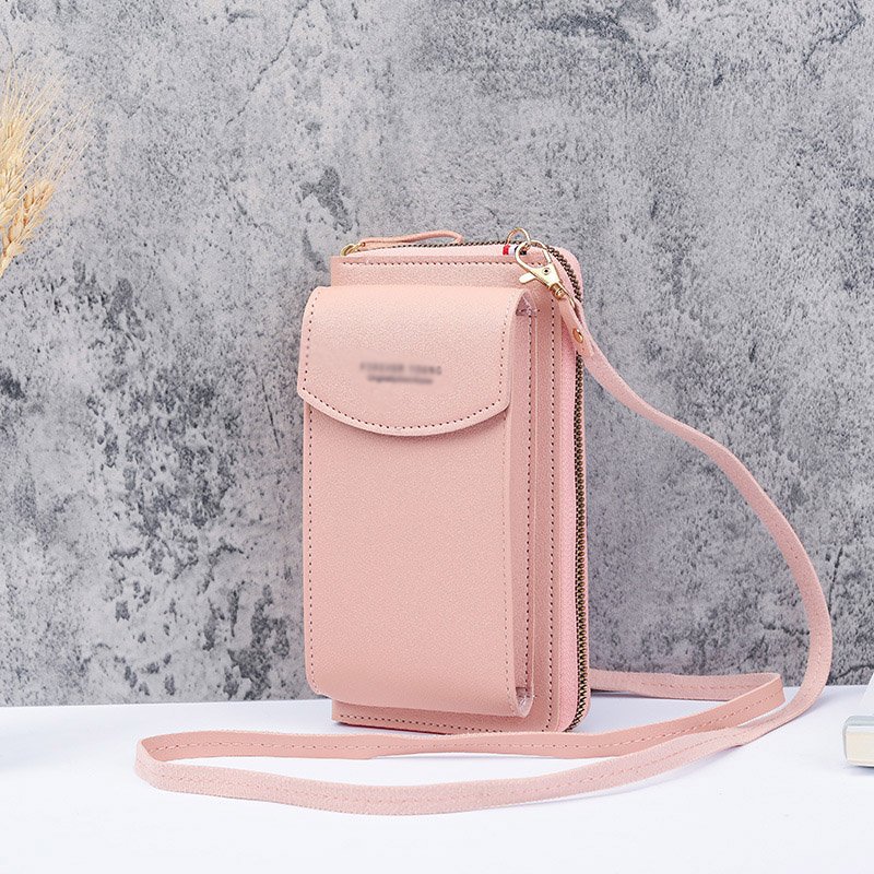 OEW110 Fashion Ladies Wallet Mobile Phone Bag Solid Color Leather Card Holder Wallet Messenger Shoulder Strap Bag