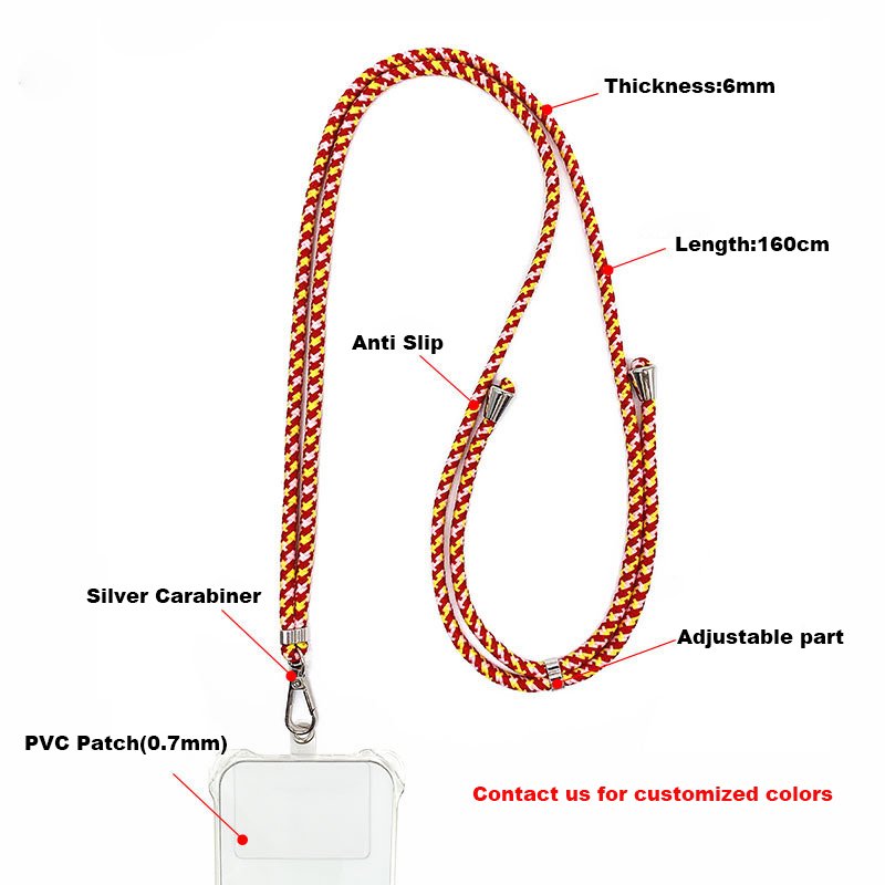 6mm Crossbody Lanyard Phone Case Necklace Strap Patch Custom LOGO Outdoor Universal Adjustable Durable Mobile Phone Strap